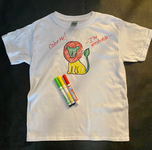 Load image into Gallery viewer, Children’s coloring tee (white) lion
