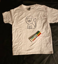 Load image into Gallery viewer, Children’s coloring tee (white) lion
