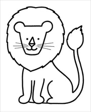 Load image into Gallery viewer, Children’s coloring tee (white) lion
